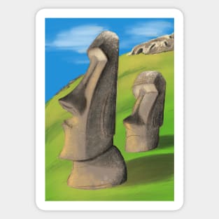 Moai statues Sticker